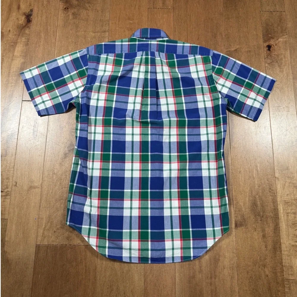 Polo Ralph Lauren Plaid‎ Classic Short Sleeve Button Up Mens S Vintage NWOT